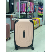 Чемодан 24 дюйма W.zckiss Oval светло-розовый с расширением из полипропилена