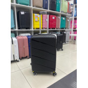 Чемодан 24 дюйма Weima черный с расширением из полипропилена