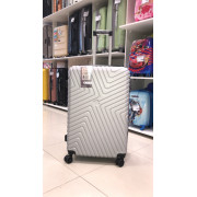 Чемодан 28 дюймов DLX светло-серый из поликарбоната с расширением