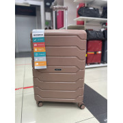 Чемодан 28 дюймов Mironpan бежевый с расширением из полипропилена (м91)