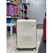 Чемодан 28 дюймов Mironpan молочный с расширением из полипропилена (м106)