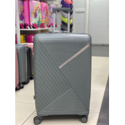 Чемодан 28 дюймов Sonara серо-зеленый с расширением из полипропилена