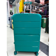 Чемодан 28 дюймов Toprano бирюзовый с расширением из полипропилена