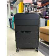 Чемодан 28 дюймов Toprano черный с расширением из полипропилена