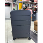 Чемодан 28 дюймов Toprano темно-серый с расширением из полипропилена