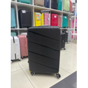 Чемодан 28 дюймов Weima черный с расширением из полипропилена