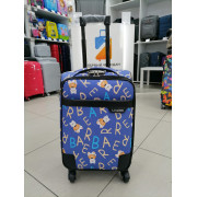 Чемодан экокожа LD "Bear" 20 дюймов синий (ручная кладь)