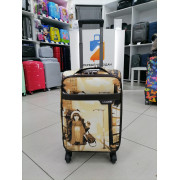 Чемодан экокожа LD "Девушка с собакой" 20 дюймов (ручная кладь)