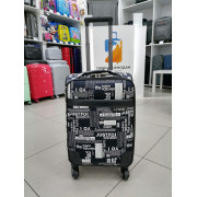 Чемодан экокожа LD "Слова" 20 дюймов (ручная кладь)