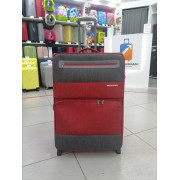 Чемодан тканевый Mironpan 32 дюйма 2-х колёсный красно-серый