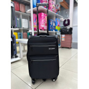 Чемодан тканевый Ruiqiroo (5 колёс) 20 дюймов, черный (ручная кладь)
