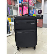 Чемодан тканевый Ruiqiroo (5 колёс) 24 дюйма, черный