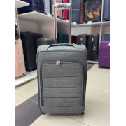 Чемодан тканевый Travel 24 дюйма, 3-х колёсный, серый