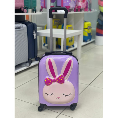 Детский чемодан на колёсах "Заяц фиолетовый", размер 16 дюймов