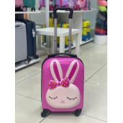 Детский чемодан на колёсах "Заяц розовый", размер 16 дюймов