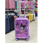 Детский чемодан "Luck Kuromi" фиолетовый, переливающийся рисунок, размер 20 дюймов