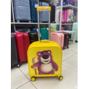 Детский чемодан "Розовый Медведь" переливающийся рисунок, размер 16 дюймов