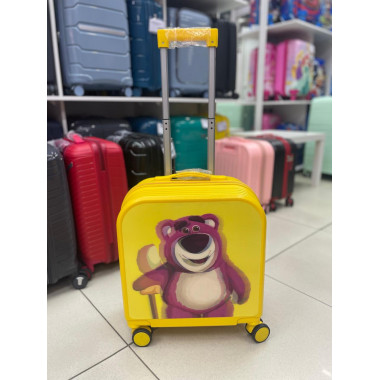 Детский чемодан "Розовый Медведь" переливающийся рисунок, размер 16 дюймов