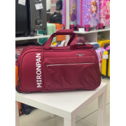 Дорожная сумка на колёсах "Mironpan" M бордовая (М18)